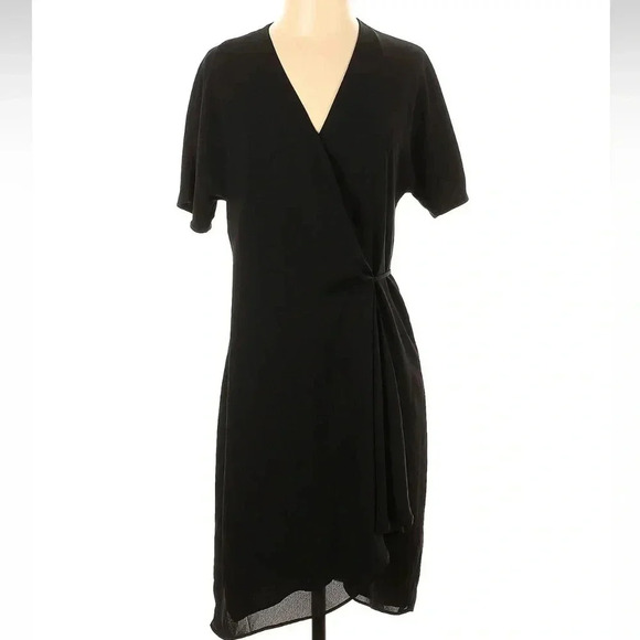 Aritzia Babaton Wallace Dress Short Sleeve Wrap Mini Deep V-Neck Size Small S - Picture 4 of 9